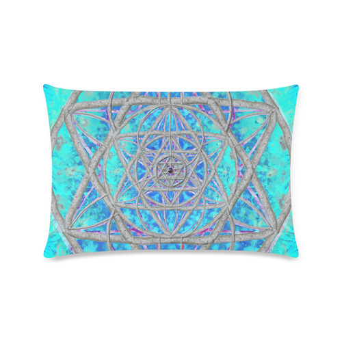 protection in blue harmony Custom Rectangle Pillow Case 16"x24" (one side)