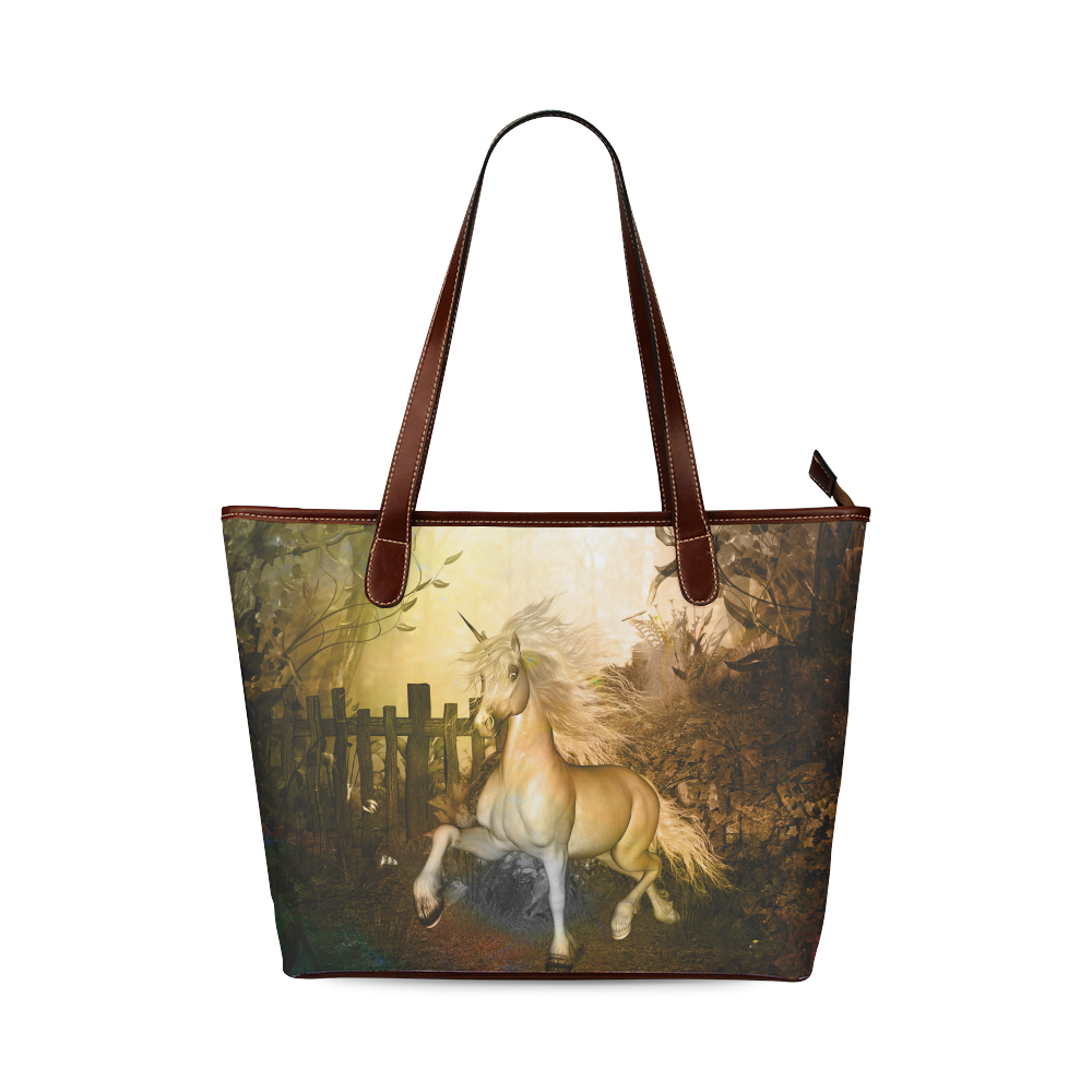 White unicorn in the night Shoulder Tote Bag (Model 1646)