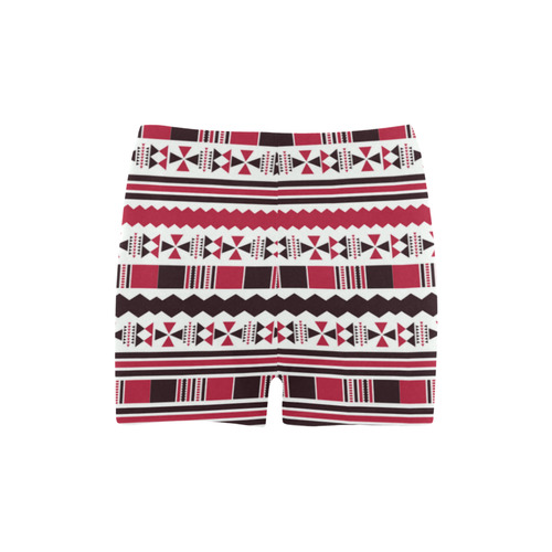 Red Aztec Tribal Briseis Skinny Shorts (Model L04)