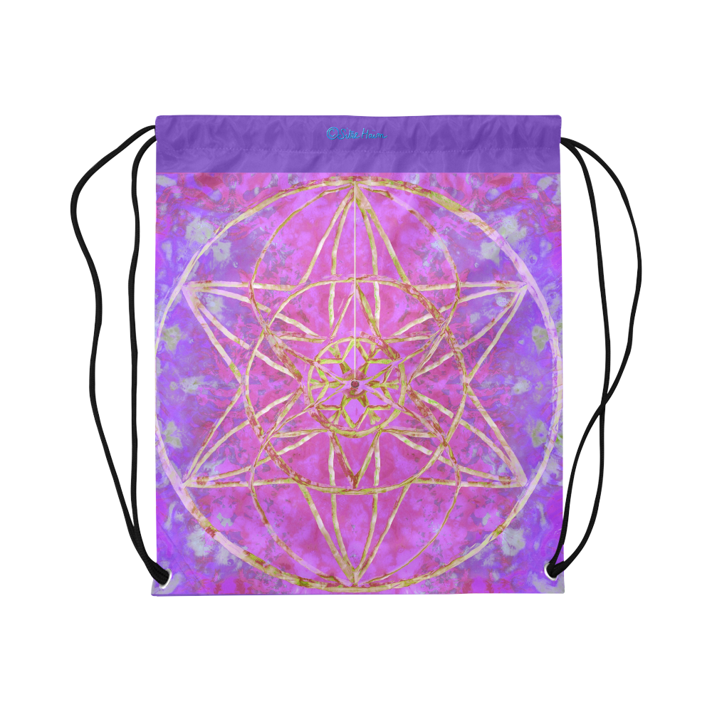 protection in purple colors Large Drawstring Bag Model 1604 (Twin Sides)  16.5"(W) * 19.3"(H)