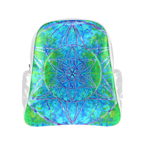 protection in nature colors-teal, blue and green Multi-Pockets Backpack (Model 1636)