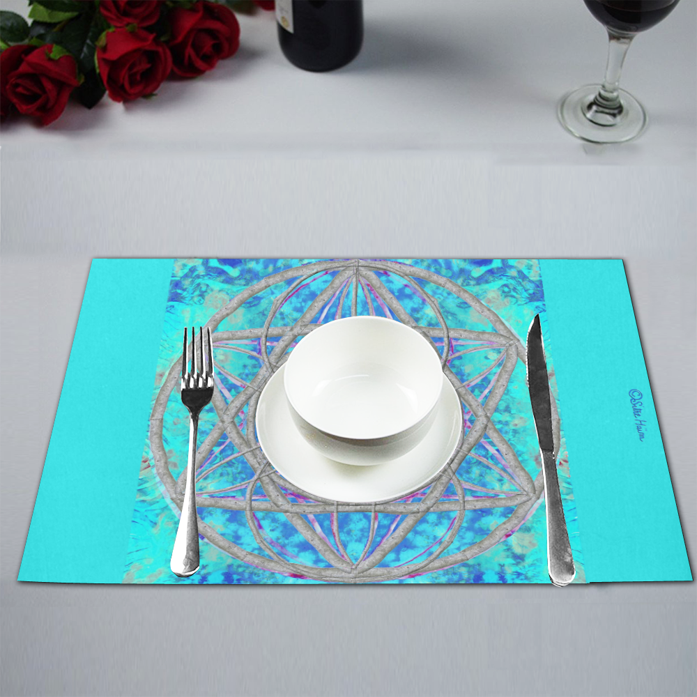 protection in blue harmony-3 Placemat 12’’ x 18’’ (Set of 2)