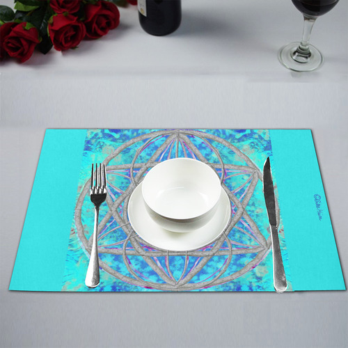 protection in blue harmony-3 Placemat 12’’ x 18’’ (Set of 2)