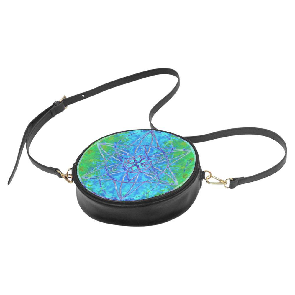 protection in nature colors-teal, blue and green Round Sling Bag (Model 1647)