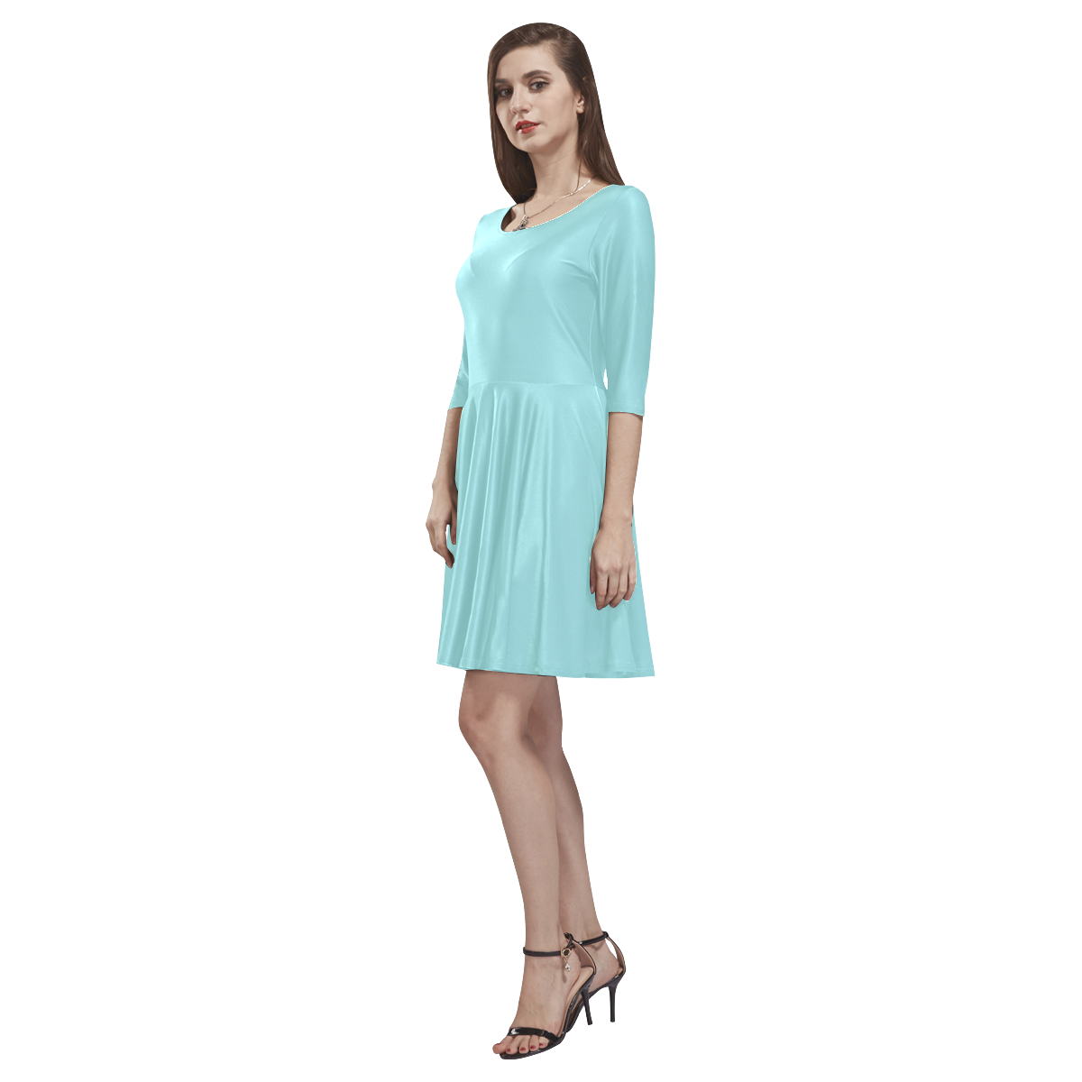 Limpet Shell Tethys Half-Sleeve Skater Dress(Model D20)