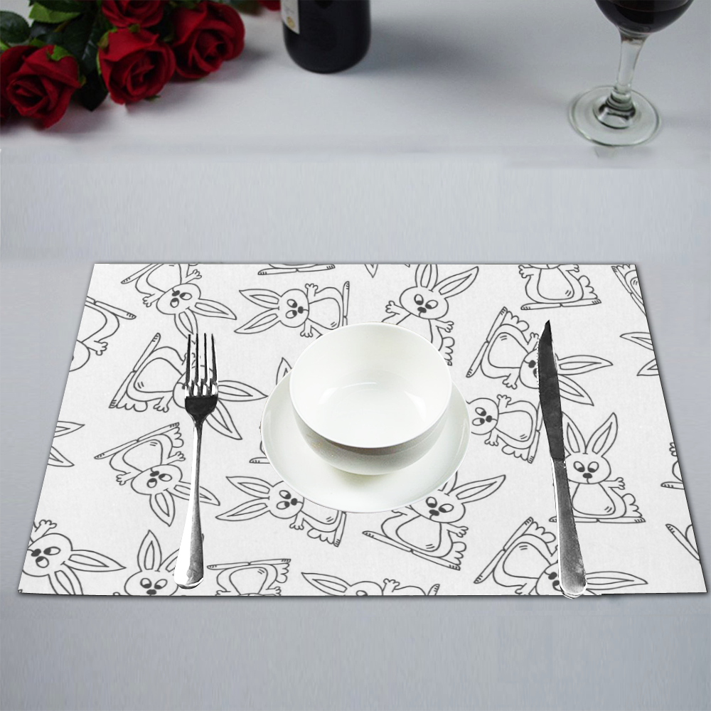 Bunny Pattern Placemat 12’’ x 18’’ (Set of 6)