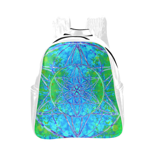 protection in nature colors-teal, blue and green Multi-Pockets Backpack (Model 1636)
