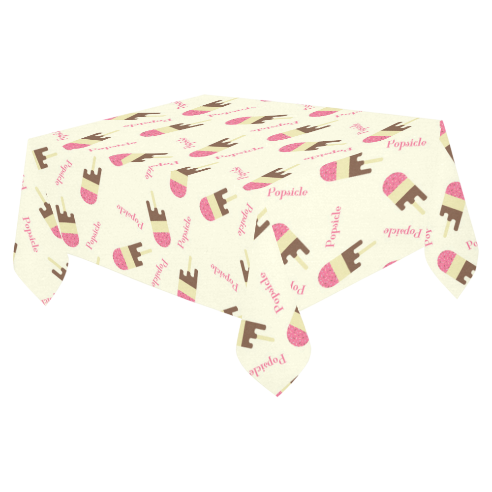 Popsicle Ice Cream Pattern Cotton Linen Tablecloth 52"x 70"