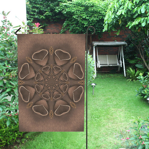 leather fantasy flower in mandala style Garden Flag 28''x40'' （Without Flagpole）