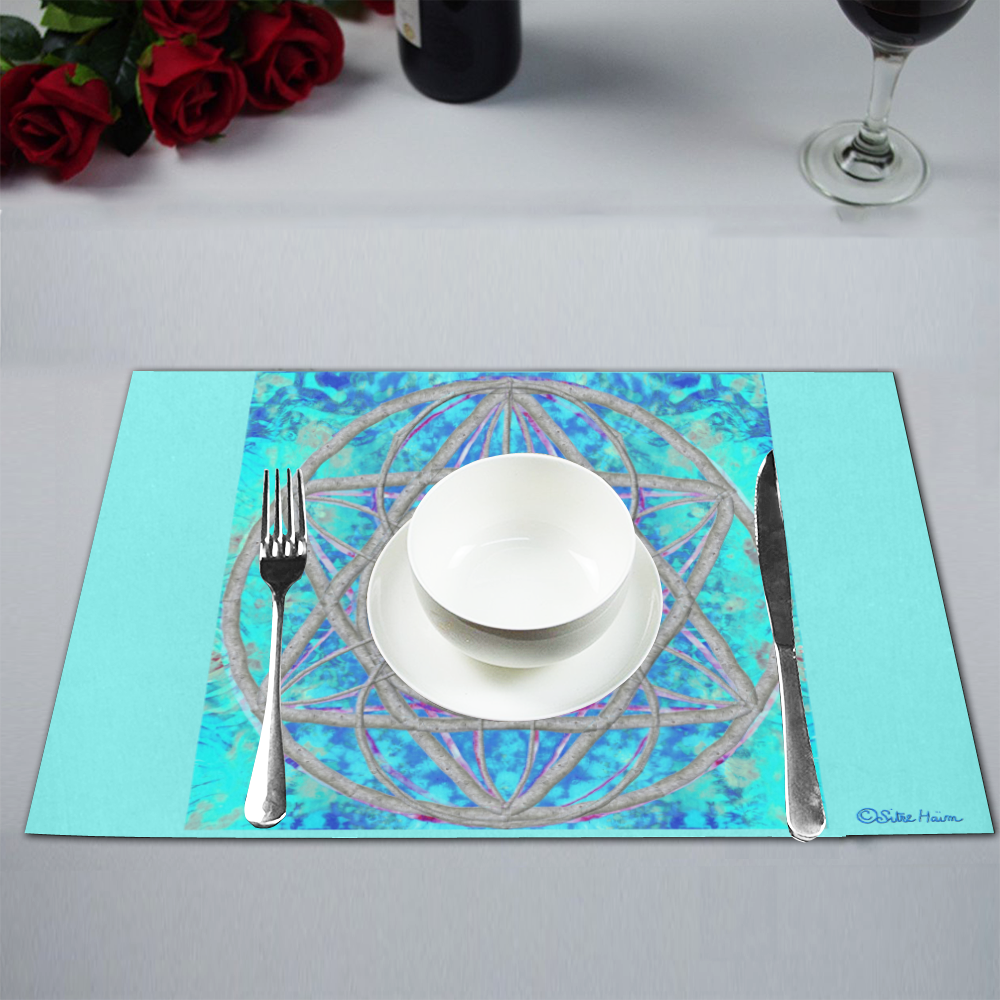 protection in blue harmony-3 Placemat 12''x18''