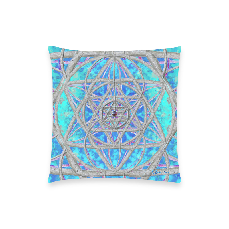 protection in blue harmony Custom  Pillow Case 18"x18" (one side) No Zipper