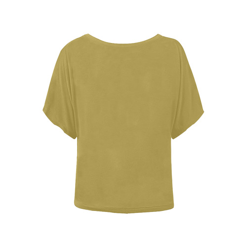 Golden Olive Women's Batwing-Sleeved Blouse T shirt (Model T44)