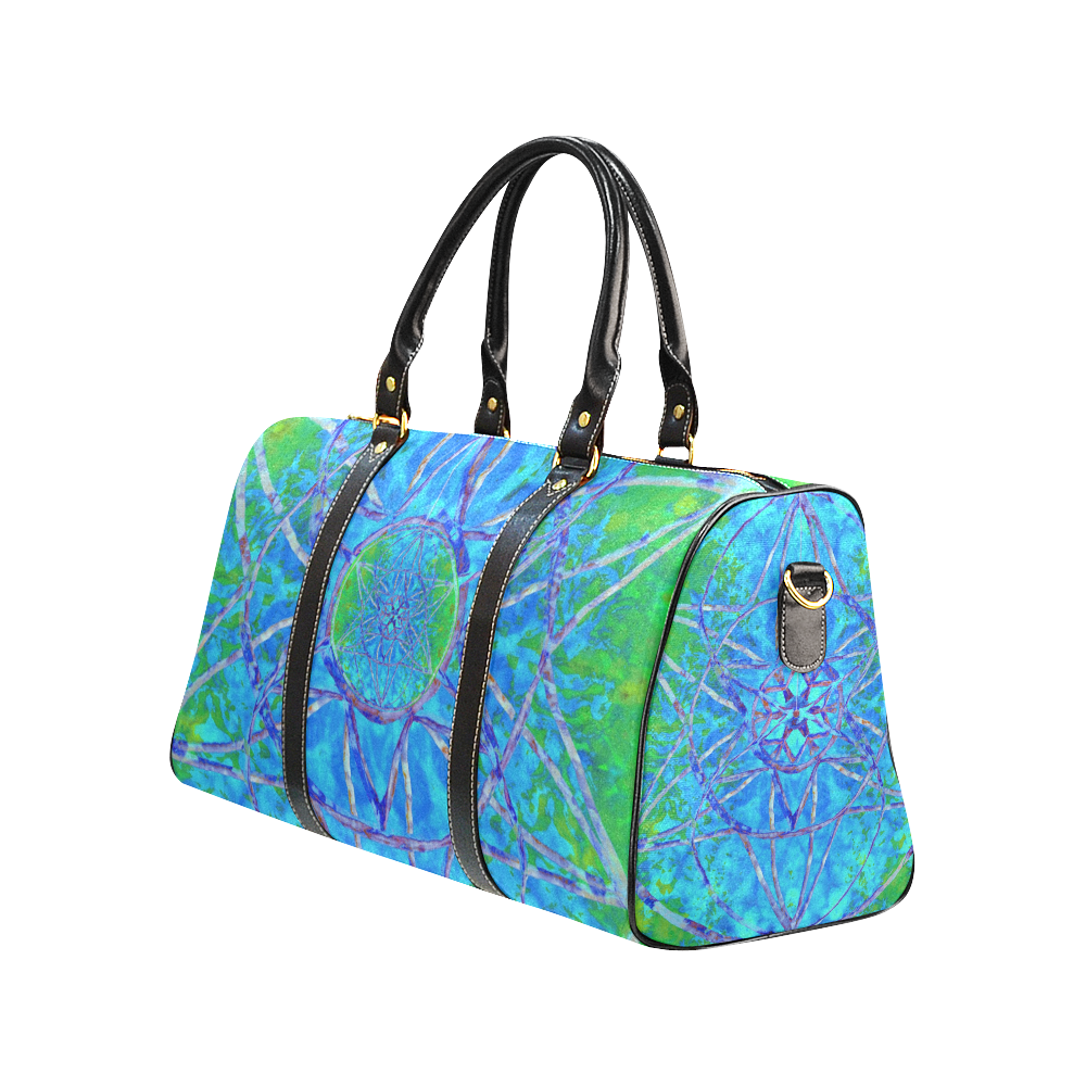 protection in nature colors-teal, blue and green New Waterproof Travel Bag/Small (Model 1639)