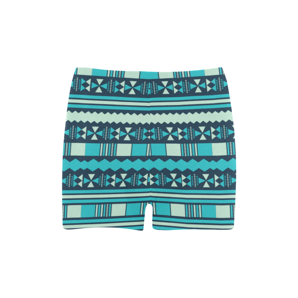 Blue Aztec Tribal Briseis Skinny Shorts (Model L04)