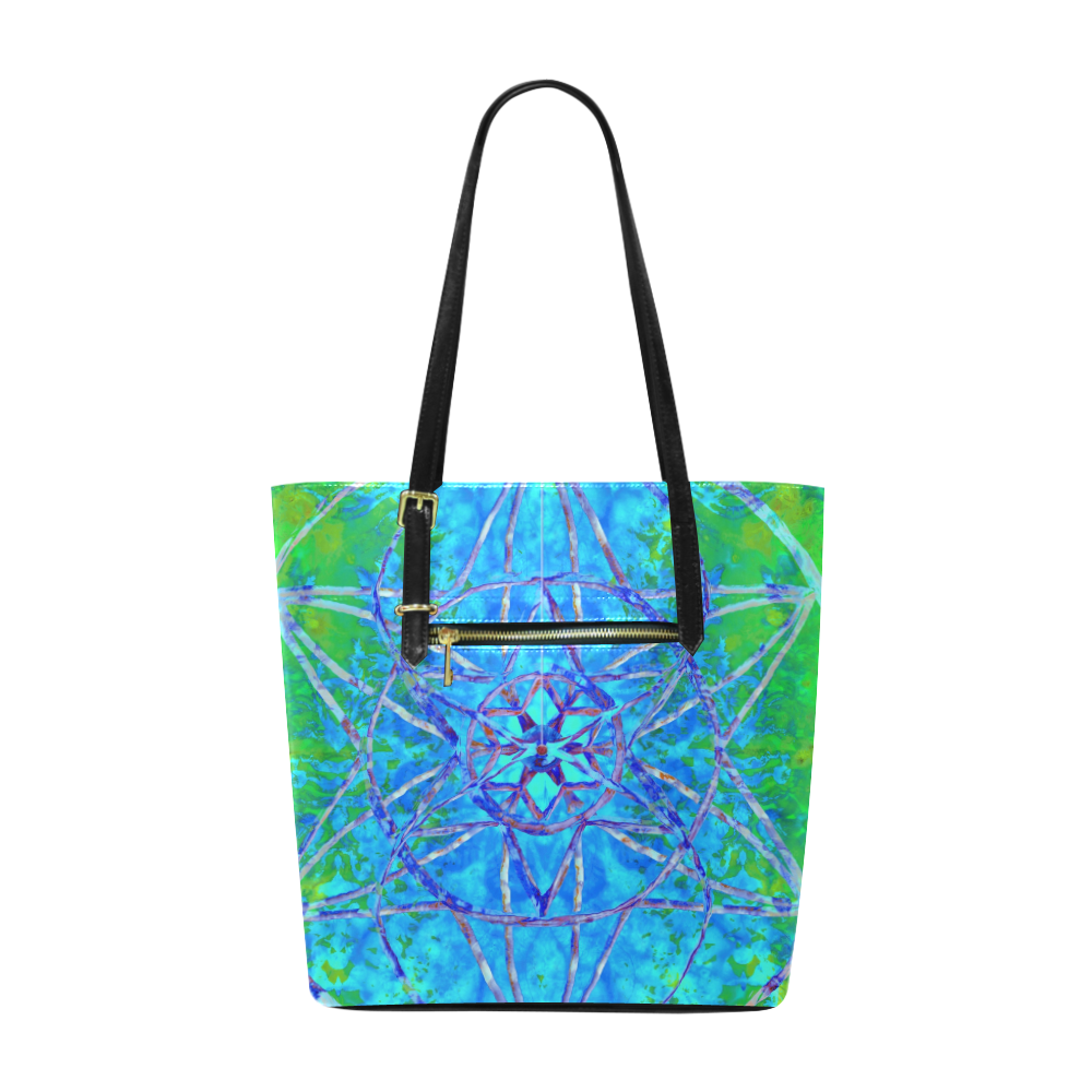 protection in nature colors-teal, blue and green Euramerican Tote Bag/Small (Model 1655)