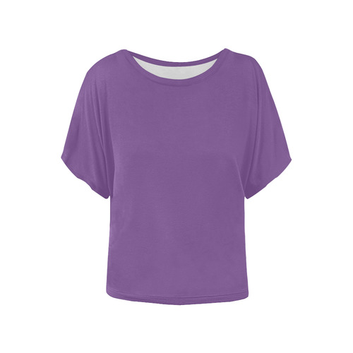 Royal Lilac Women's Batwing-Sleeved Blouse T shirt (Model T44)