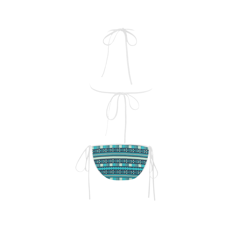 Blue Aztec Tribal Custom Bikini Swimsuit