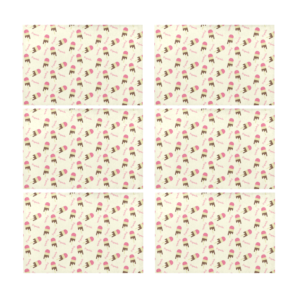Popsicle Ice Cream Pattern Placemat 12’’ x 18’’ (Six Pieces)