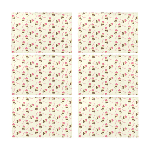 Popsicle Ice Cream Pattern Placemat 12’’ x 18’’ (Six Pieces)