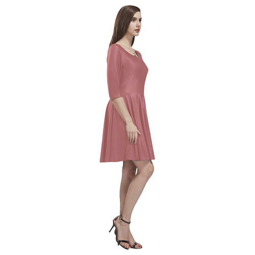 Dusty Cedar Tethys Half-Sleeve Skater Dress(Model D20)