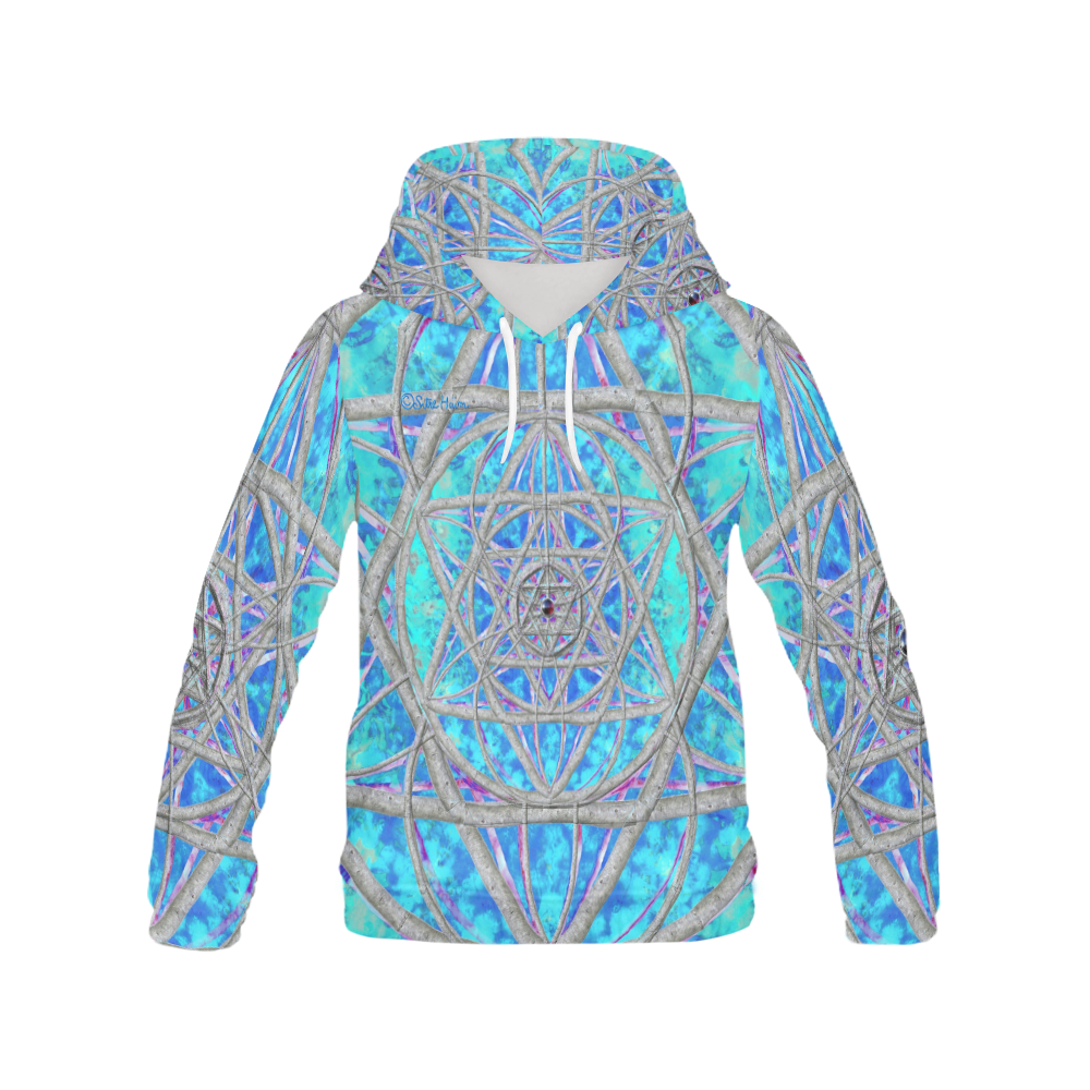 protection in blue harmony All Over Print Hoodie for Women (USA Size) (Model H13)