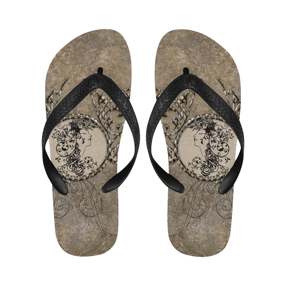 Elegant floral design Flip Flops for Men/Women (Model 040)