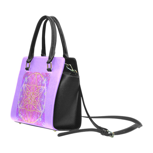 protection in purple colors Rivet Shoulder Handbag (Model 1645)