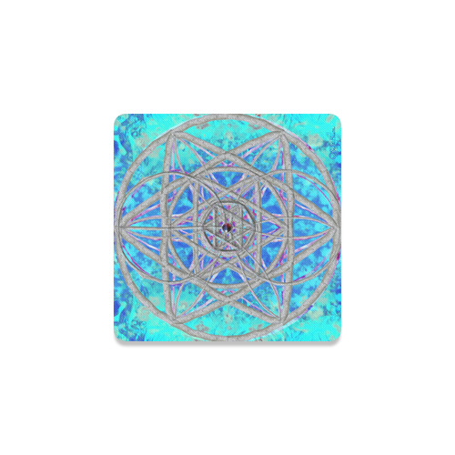 protection in blue harmony Square Coaster