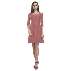 Dusty Cedar Tethys Half-Sleeve Skater Dress(Model D20)