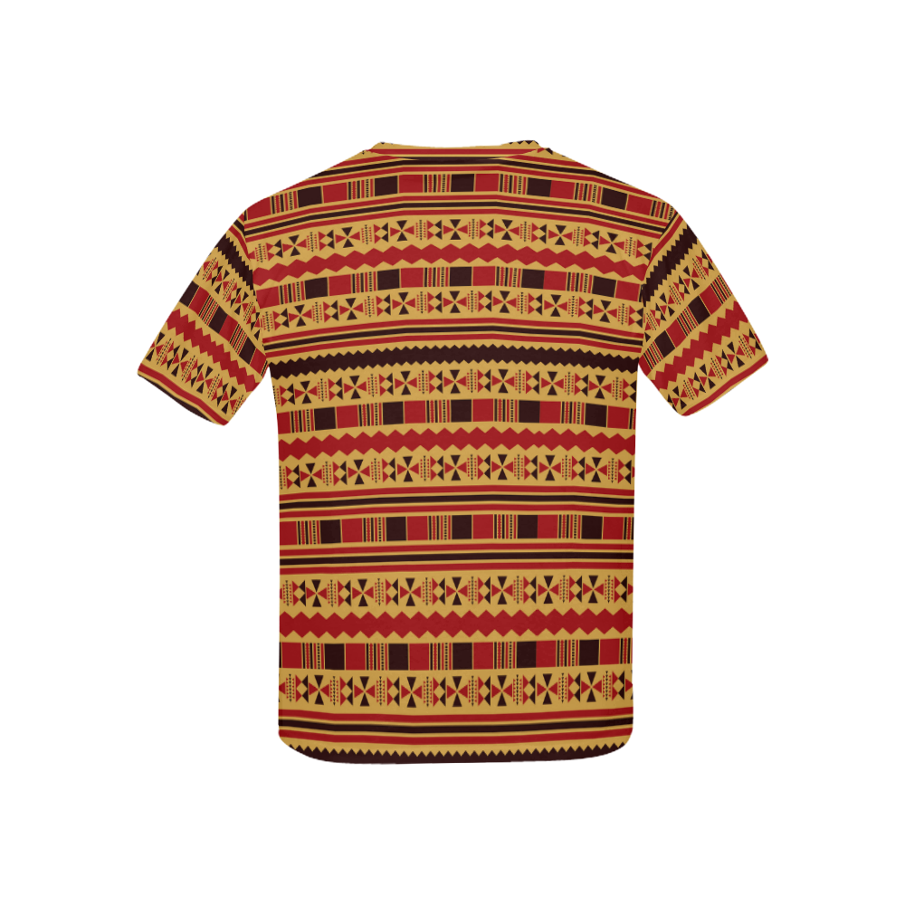 Yellow With Red Aztec Kids' All Over Print T-shirt (USA Size) (Model T40)