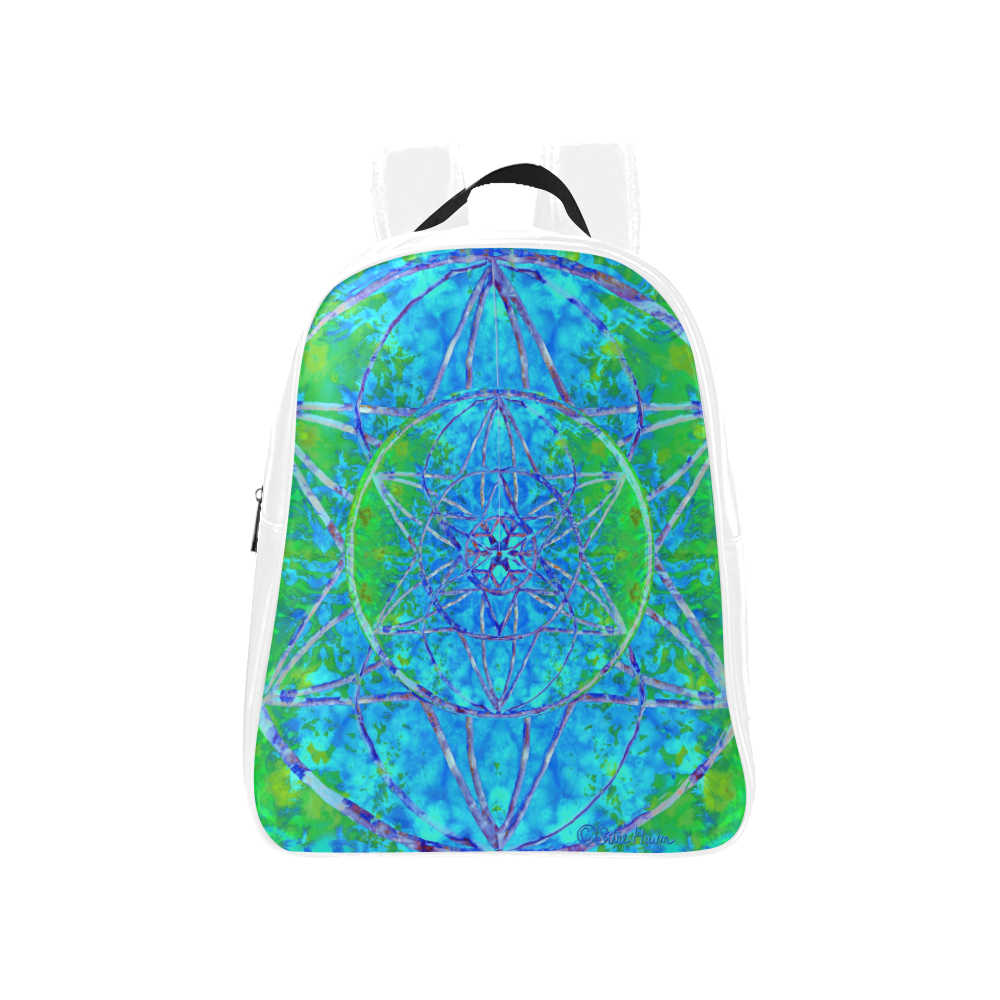 protection in nature colors-teal, blue and green School Backpack (Model 1601)(Small)