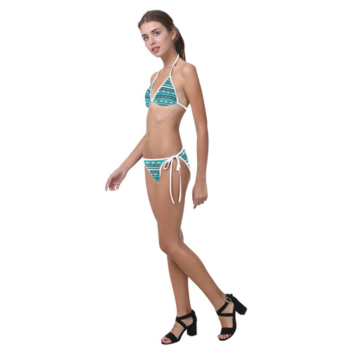 Blue Aztec Tribal Custom Bikini Swimsuit (Model S01)