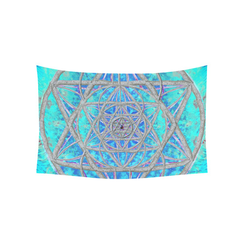 protection in blue harmony Cotton Linen Wall Tapestry 60"x 40"