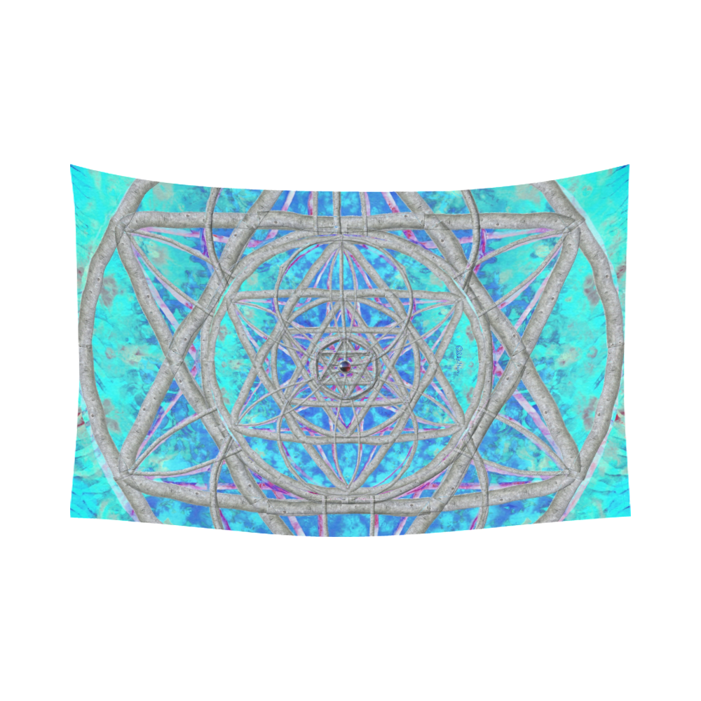 protection in blue harmony Cotton Linen Wall Tapestry 90"x 60"