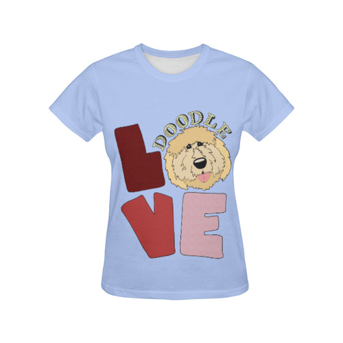DOODLE LOVE All Over Print T-Shirt for Women (USA Size) (Model T40)