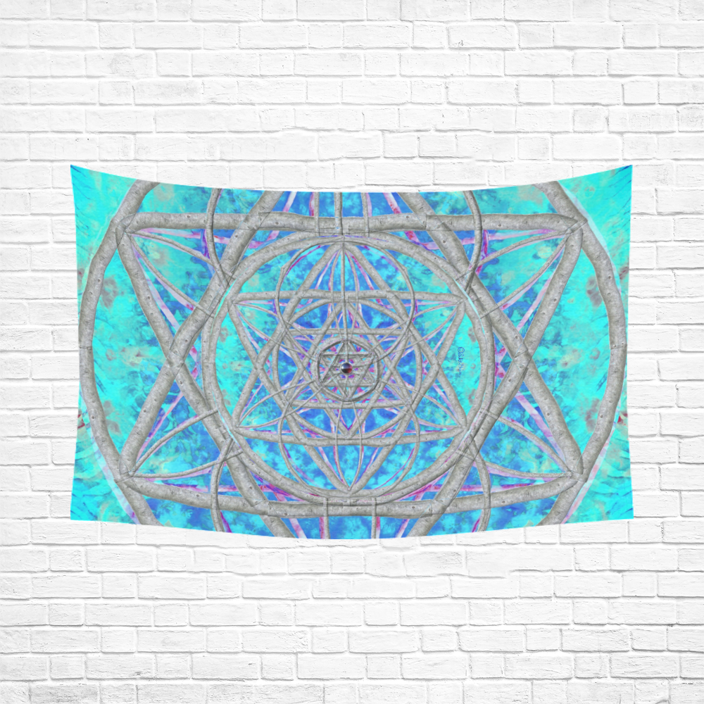 protection in blue harmony Cotton Linen Wall Tapestry 90"x 60"