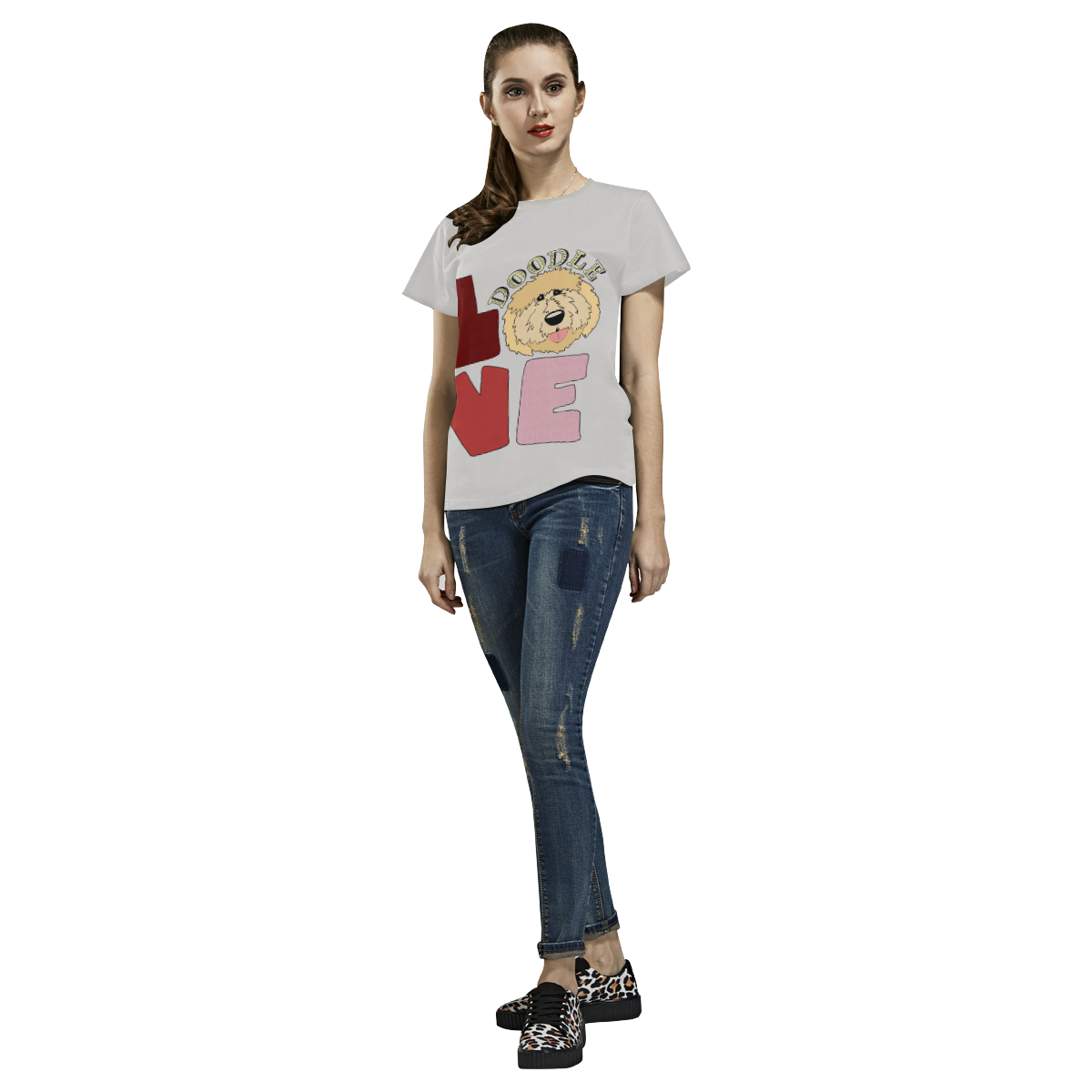 DOODLE LOVE All Over Print T-Shirt for Women (USA Size) (Model T40)