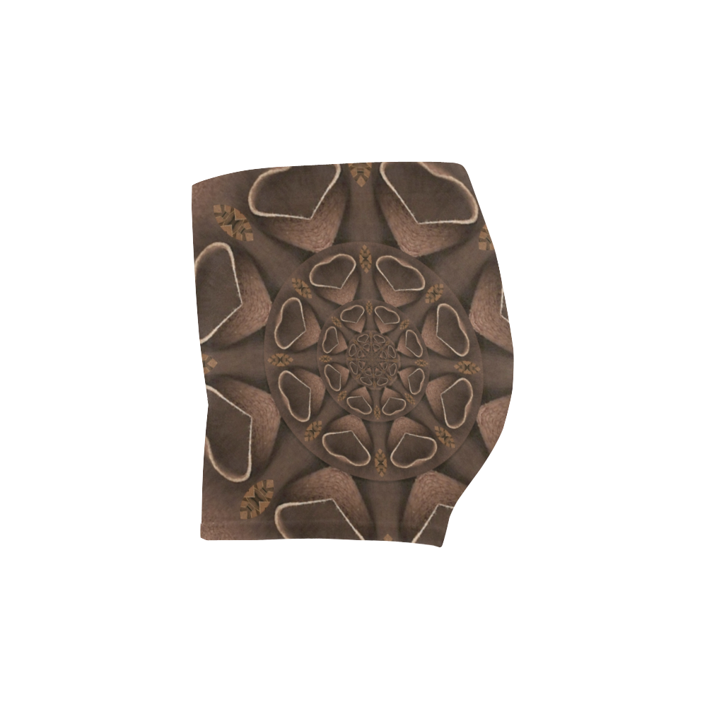 leather fantasy flower in mandala style Briseis Skinny Shorts (Model L04)