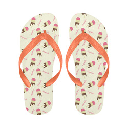 Popsicle Ice Cream Pattern Flip Flops for Men/Women (Model 040)