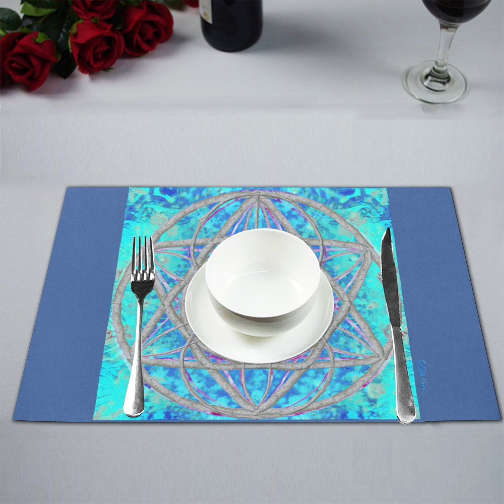 protection in blue harmony-3 Placemat 12’’ x 18’’ (Set of 4)