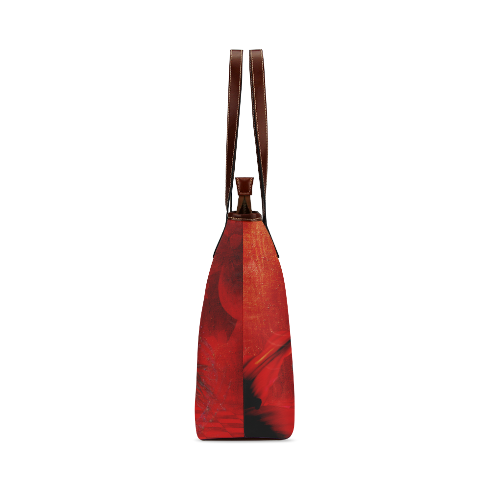 Wild horse on red background Shoulder Tote Bag (Model 1646)