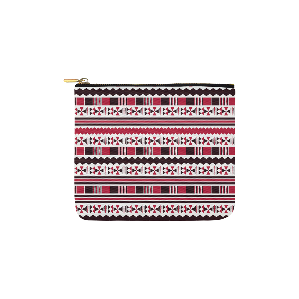 Red Aztec Tribal Carry-All Pouch 6''x5''