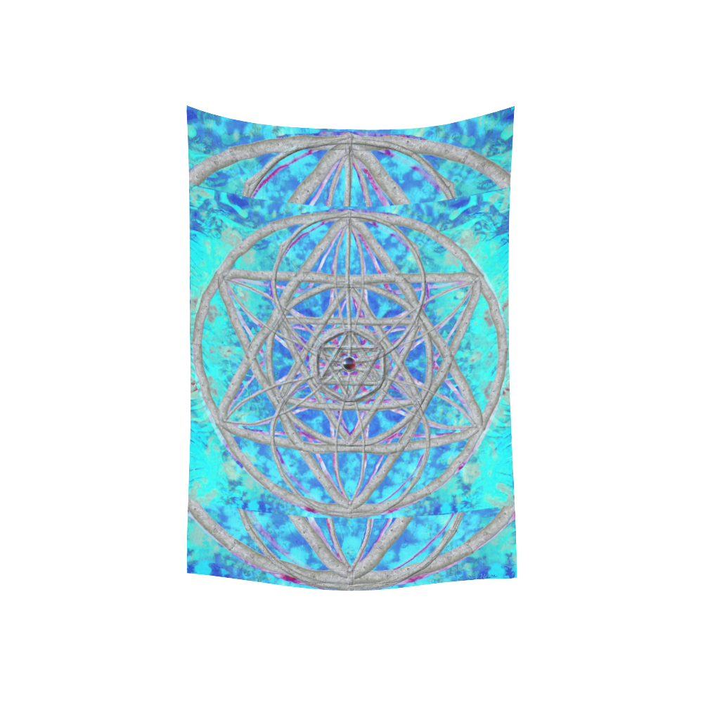 protection in blue harmony Cotton Linen Wall Tapestry 40"x 60"