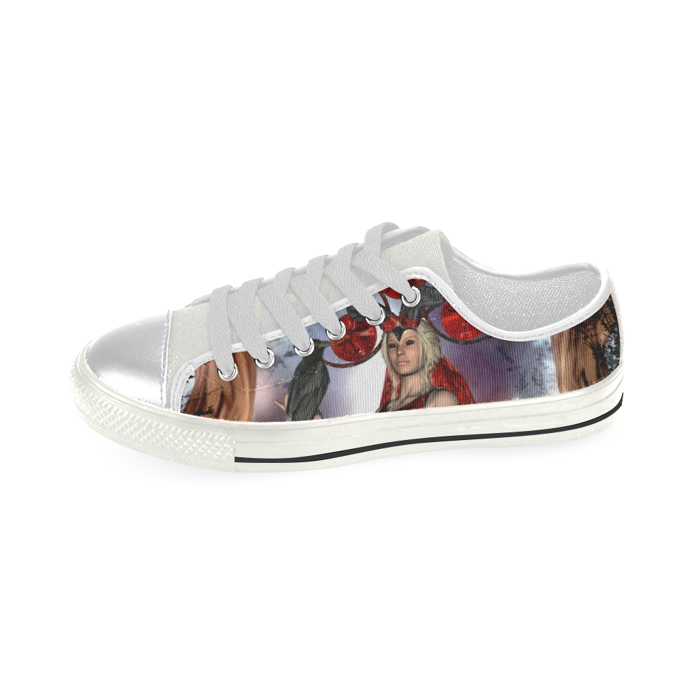 The dark fairy with crow Women's Classic Canvas Shoes (Model 018)