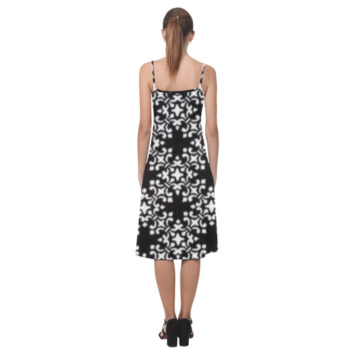 Black and White Damask Alcestis Slip Dress (Model D05)