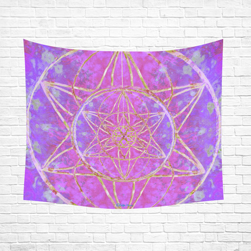 protection in purple colors Cotton Linen Wall Tapestry 60"x 51"