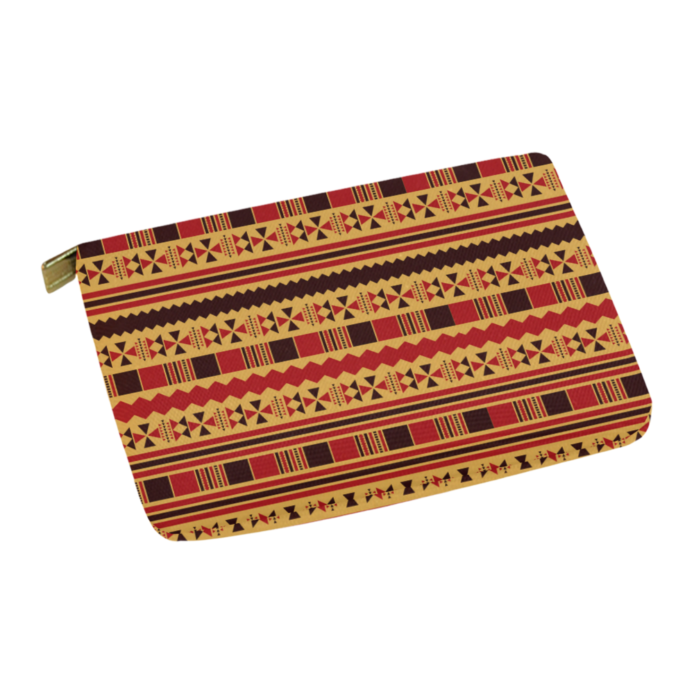 Yellow With Red Aztec Carry-All Pouch 12.5''x8.5''