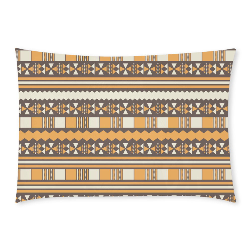 Brown Aztec Tribal Custom Rectangle Pillow Case 20x30 (One Side)