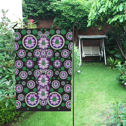 fantasy flower forest  in peacock jungle wood Garden Flag 28''x40'' （Without Flagpole）