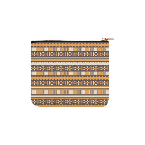 Brown Aztec Tribal Carry-All Pouch 6''x5''